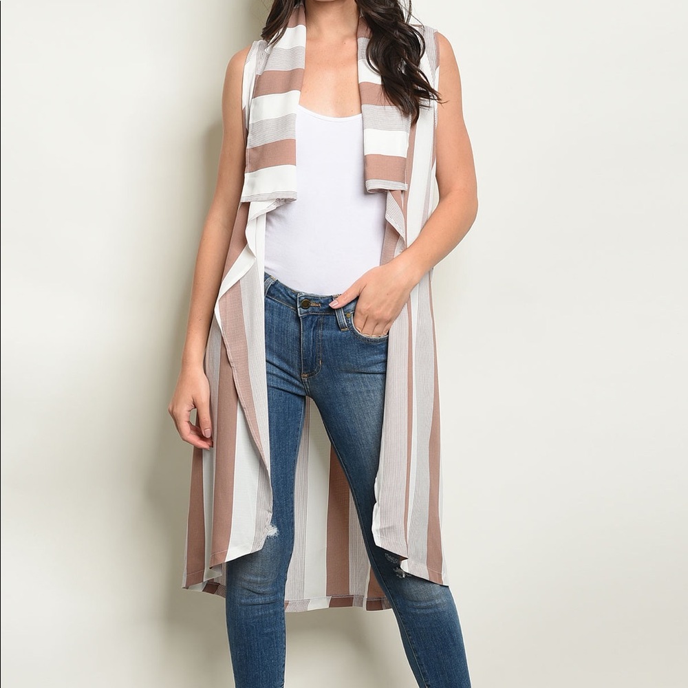 Sleeveless long sweater vest